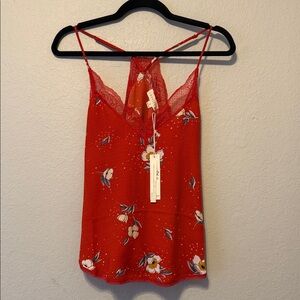 Love Stitch Red Floral Lace Cami
